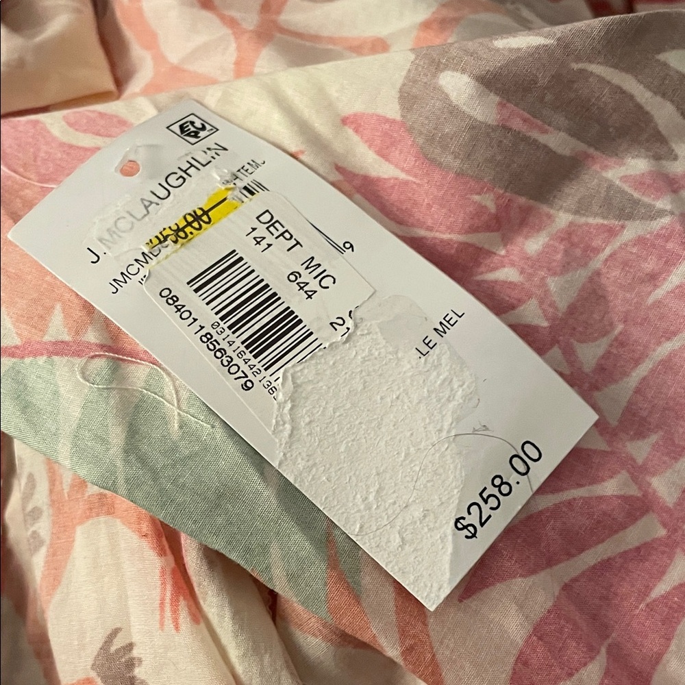 J. McLaughlin Button Front Tiered‎ Midi Dress Tropical Leaf Tybee Printed NWT S - Picture 7 of 11
